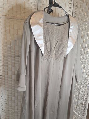 JJs House Sage Chiffon Dress with Matching Sheer Jacket